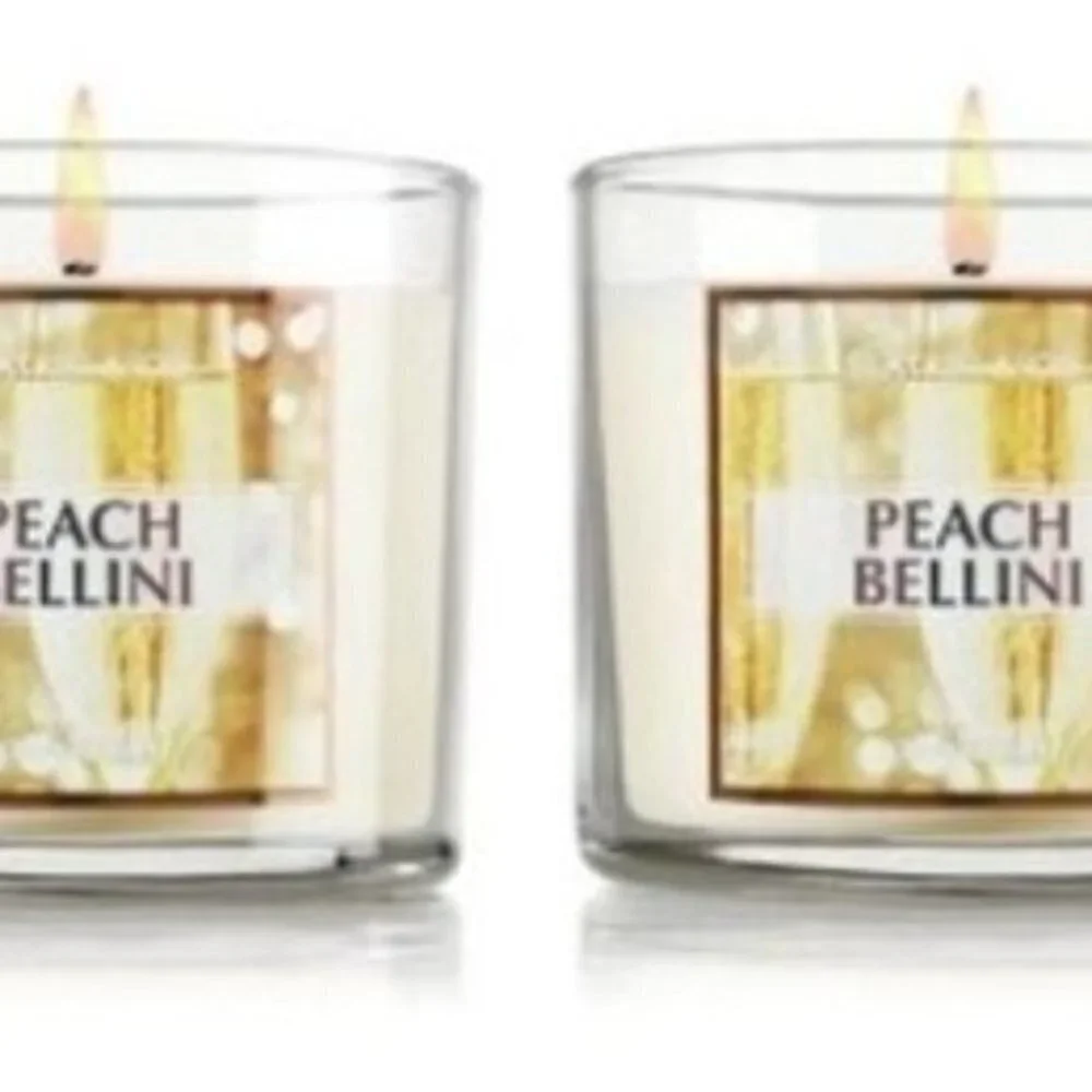 Bath & Body Works Peach Bellini Candle Slatkin